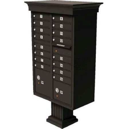 FLORENCE MFG CO Vital Cluster Box Unit w/Vogue Classic Accessories, 16 Unit & 2 Parcel Lockers, Dark Bronze 1570-16VDB